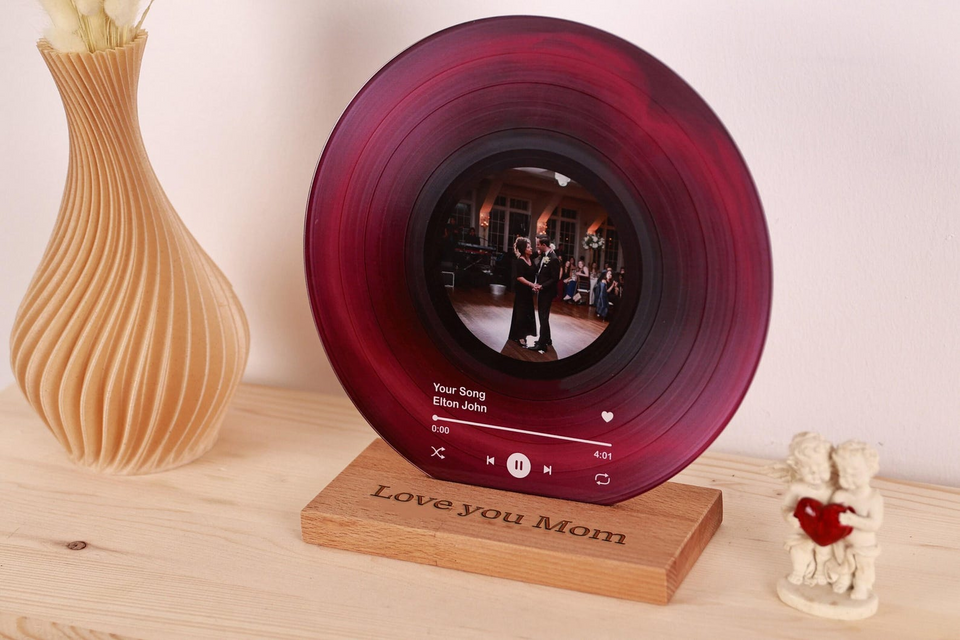 Personalized Vinyl Record with Photo Acrylic Song Plaque