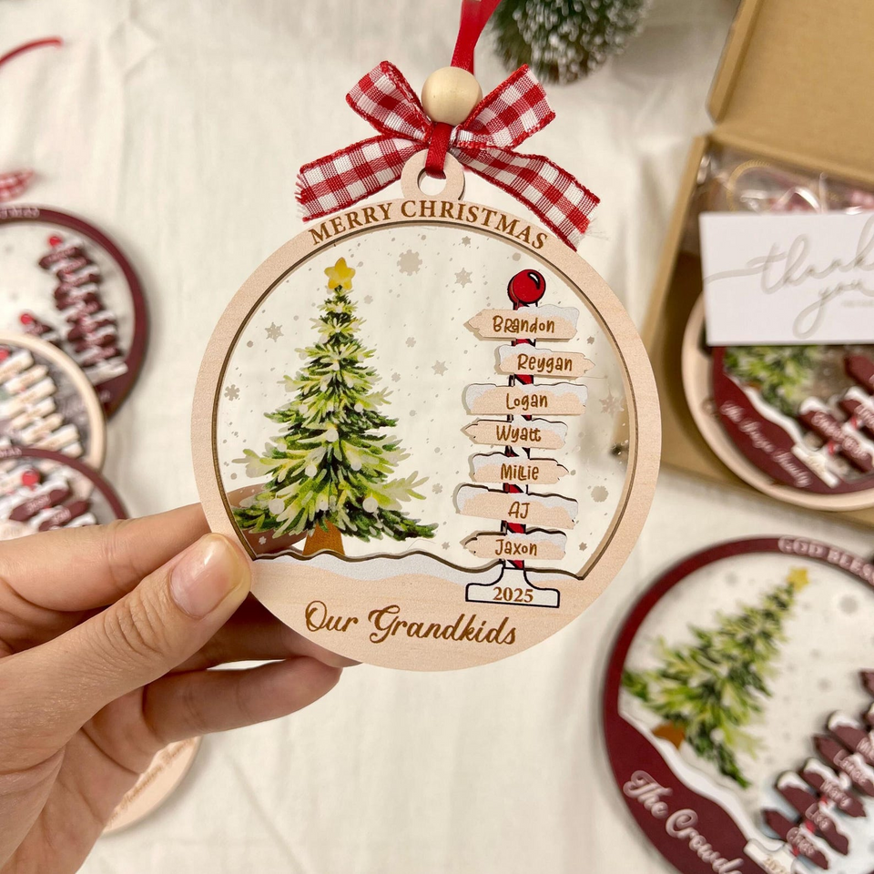 Personalized Family Name Christmas Tree Ornament