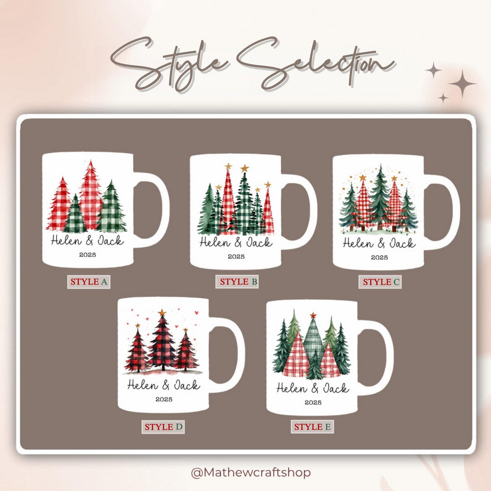 Personalized Couple Christmas Glass Mug Gift