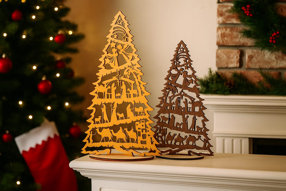 Personalized Nativity Christmas Tree Display