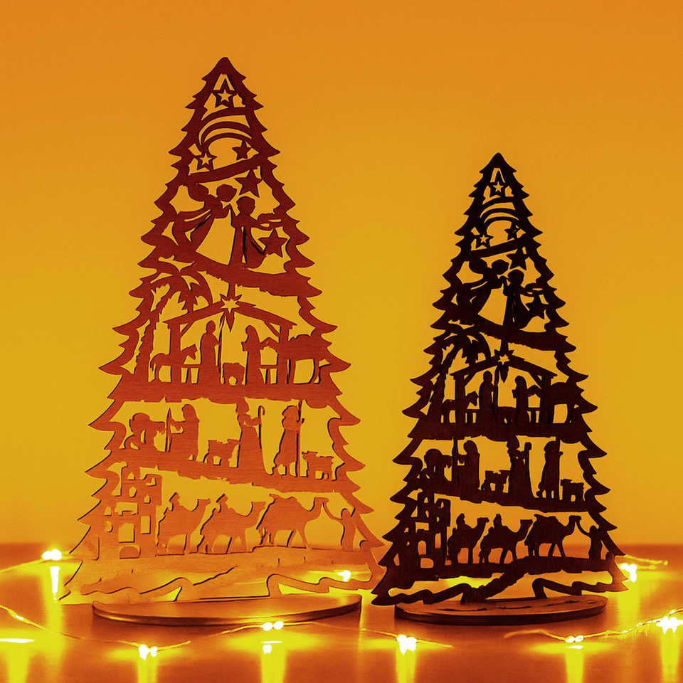 Personalized Nativity Christmas Tree Display