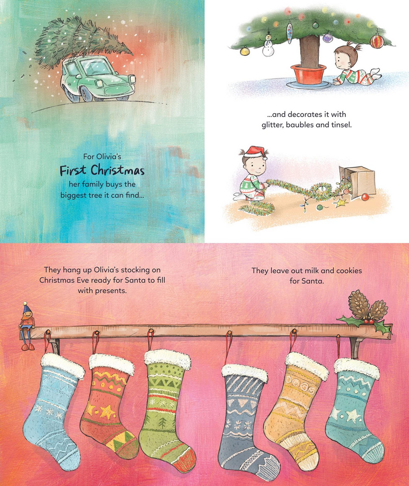 Personalized Babys First Christmas Storybook Keepsake