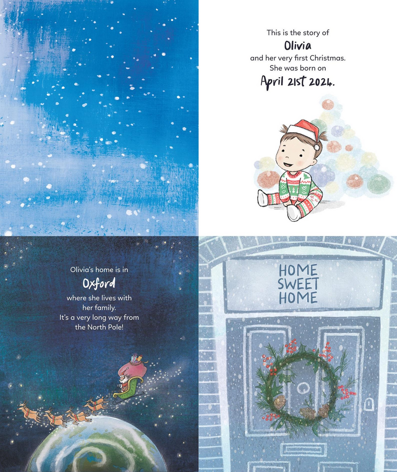 Personalized Babys First Christmas Storybook Keepsake