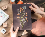 Personalized Hand Embroidered Fabric Journal Notebook