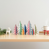 Colorful Wooden Christmas Trees Decor