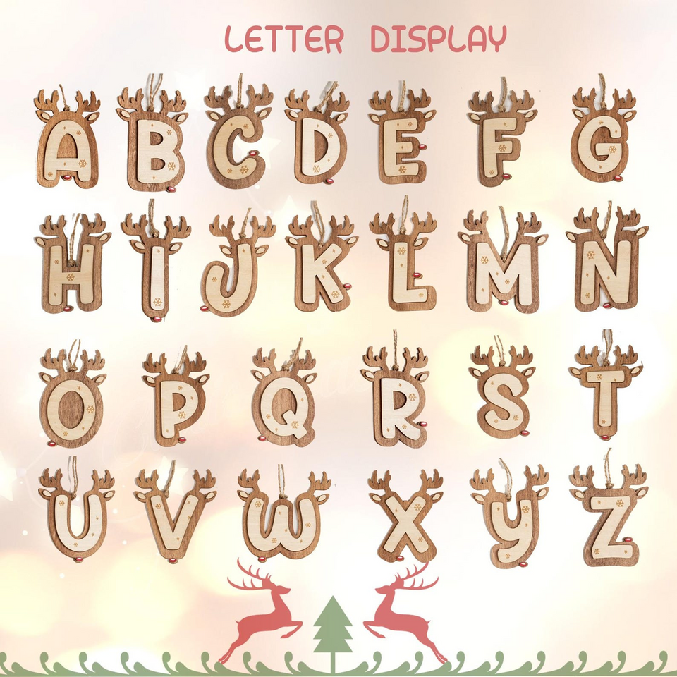 Personalized Reindeer Letter Ornaments with Name