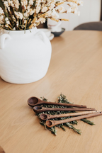 Handmade Walnut Wood Measuring Spoons Long Handle Set