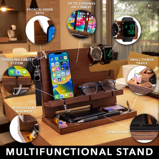Personalized Wooden Docking Station Gift for Men