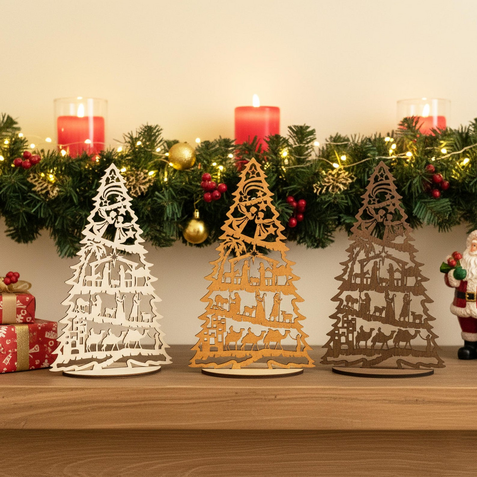 Personalized Nativity Christmas Tree Display