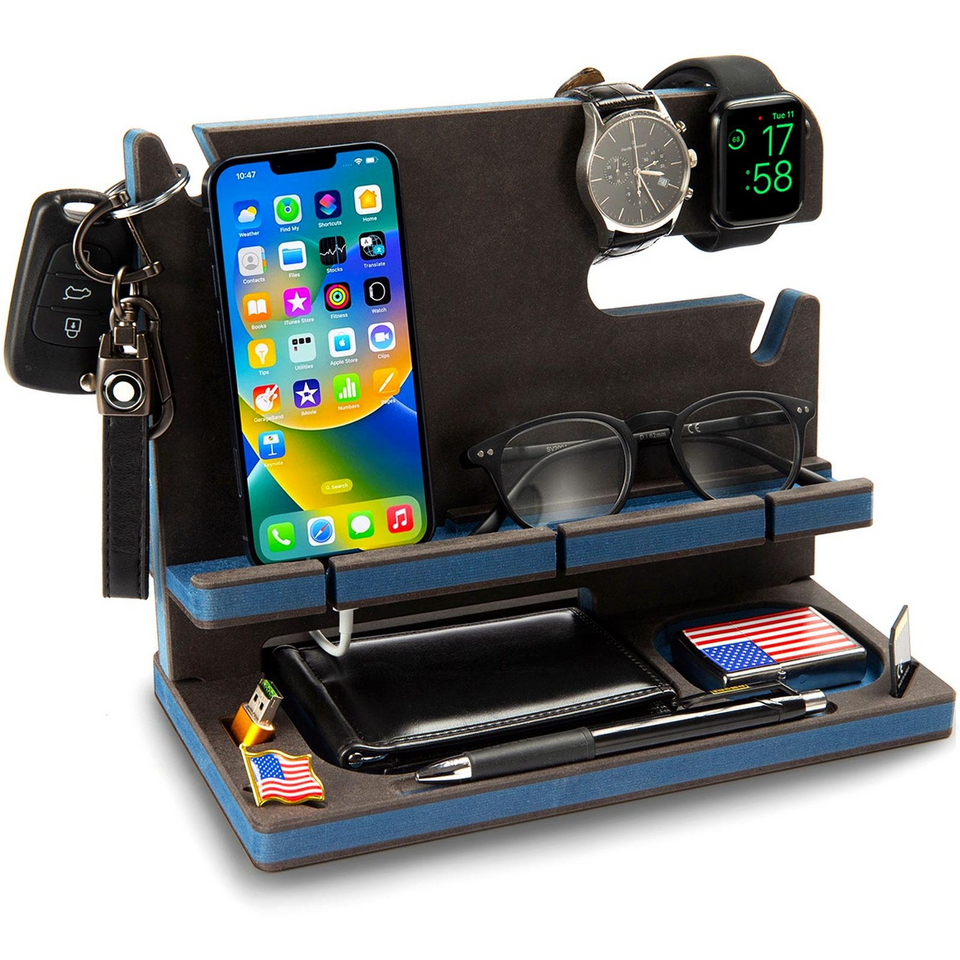 Personalized Wooden Docking Station Gift for Men