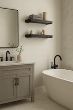 Set of 2 Rustic Floating Shelves with Industrial Brackets