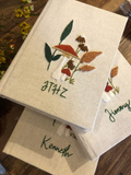 Personalized Hand Embroidered Fabric Journal Notebook