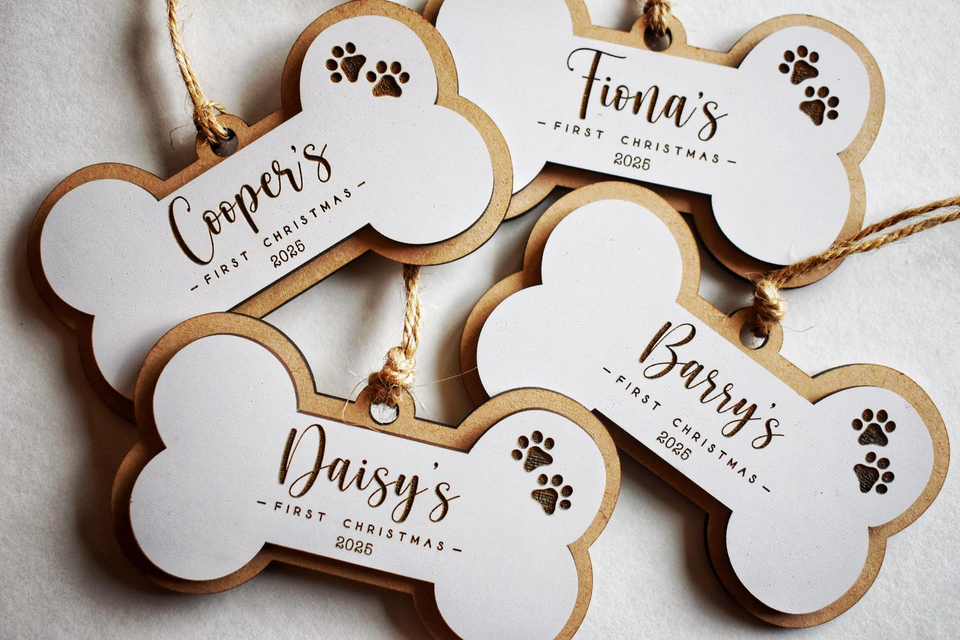 Personalized Dog Bone Christmas Ornament for Pets