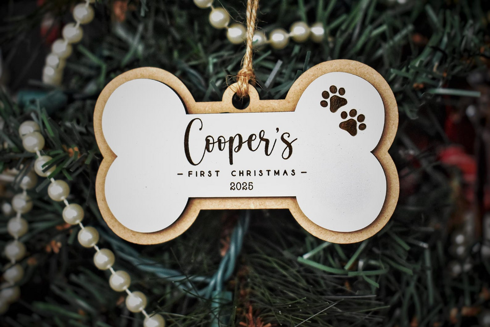 Personalized Dog Bone Christmas Ornament for Pets