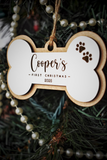 Personalized Dog Bone Christmas Ornament for Pets