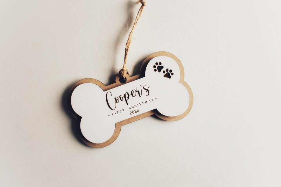 Personalized Dog Bone Christmas Ornament for Pets