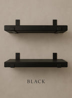 Set of 2 Rustic Floating Shelves with Industrial Brackets