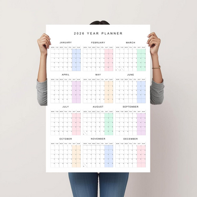 2026 Minimalist Wall Calendar Poster Year Planner