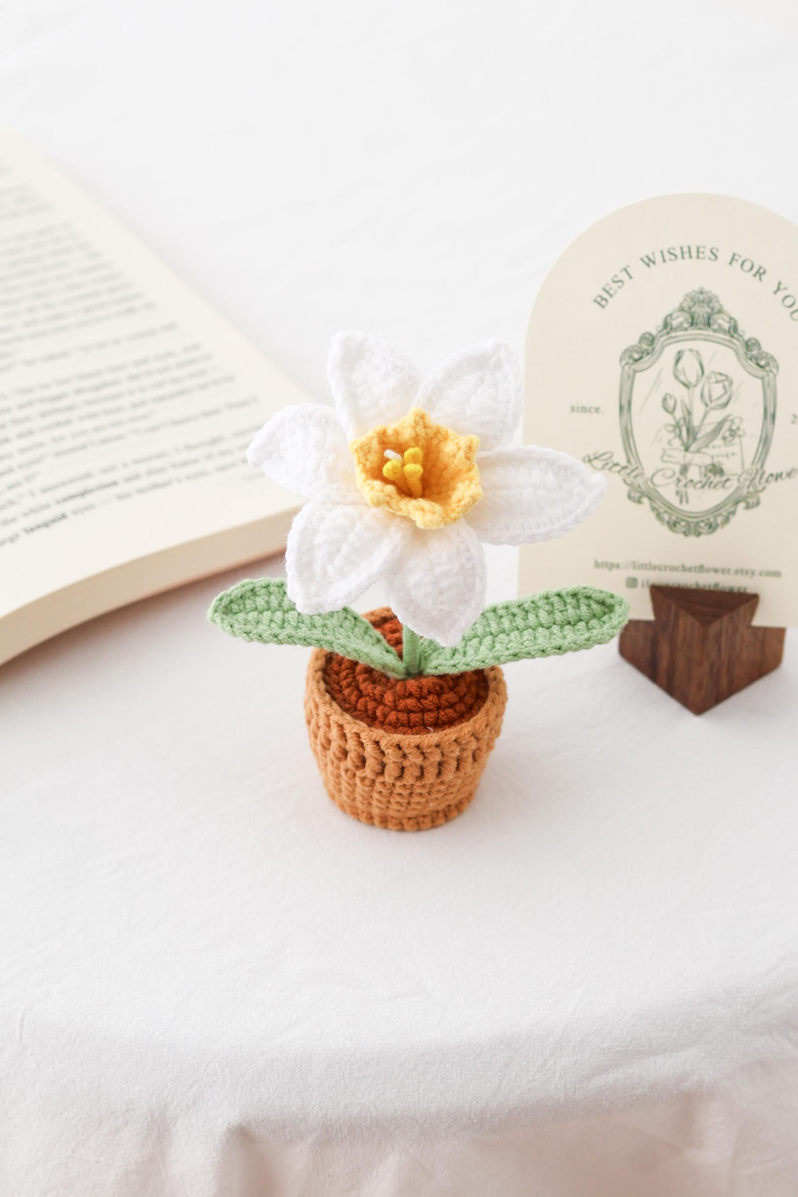 Handmade Crochet Flower in Pot Personalized Gift