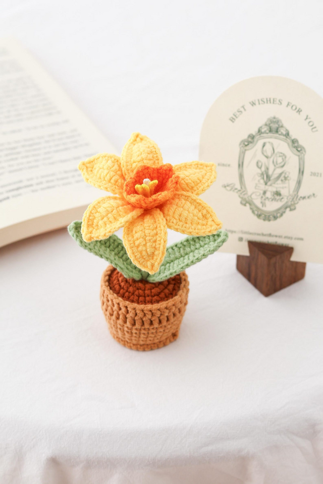 Handmade Crochet Flower in Pot Personalized Gift