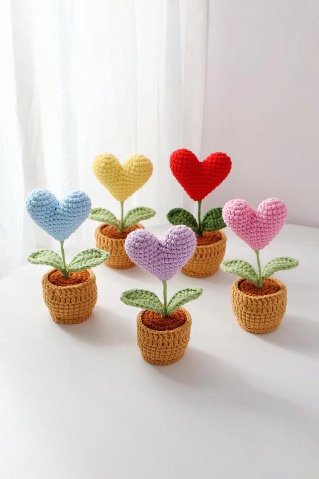 Handmade Crochet Flower in Pot Personalized Gift