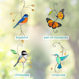 Hummingbird Stained Glass Suncatcher Flower Window Decor