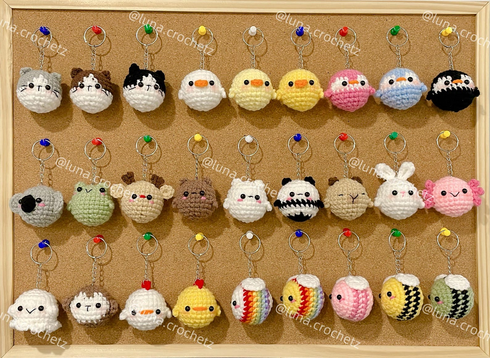 Handmade Crochet Animal Keychain Amigurumi Bag Charm