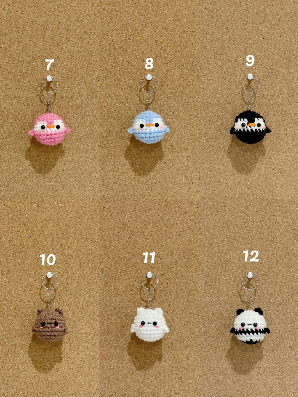 Handmade Crochet Animal Keychain Amigurumi Bag Charm