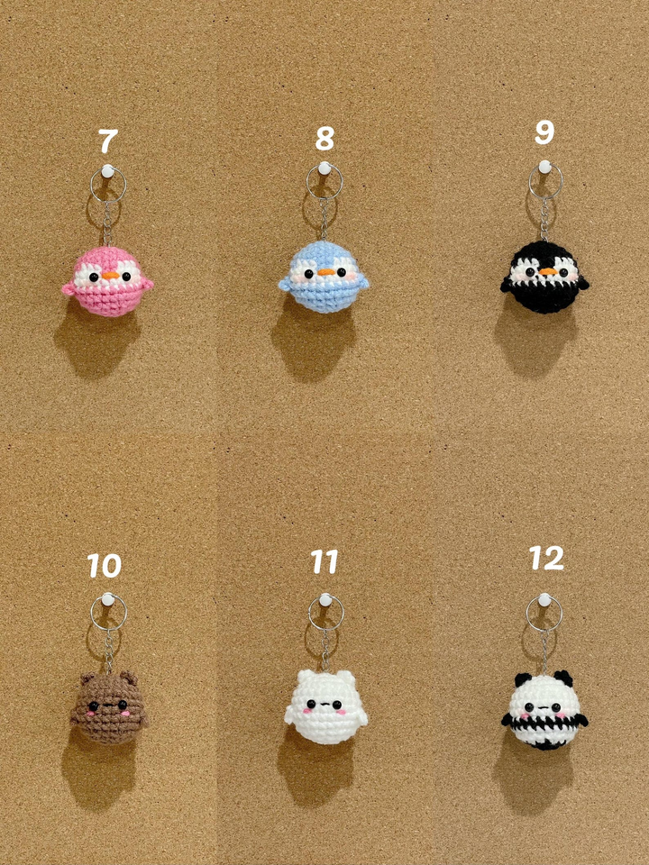Handmade Crochet Animal Keychain Amigurumi Bag Charm