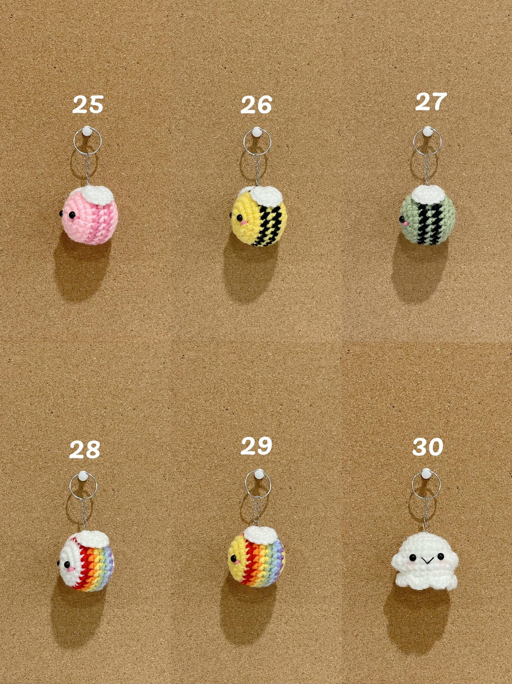 Handmade Crochet Animal Keychain Amigurumi Bag Charm