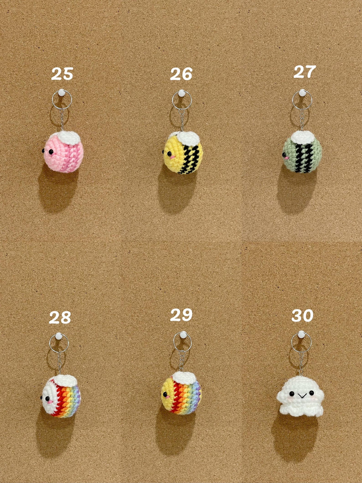 Handmade Crochet Animal Keychain Amigurumi Bag Charm