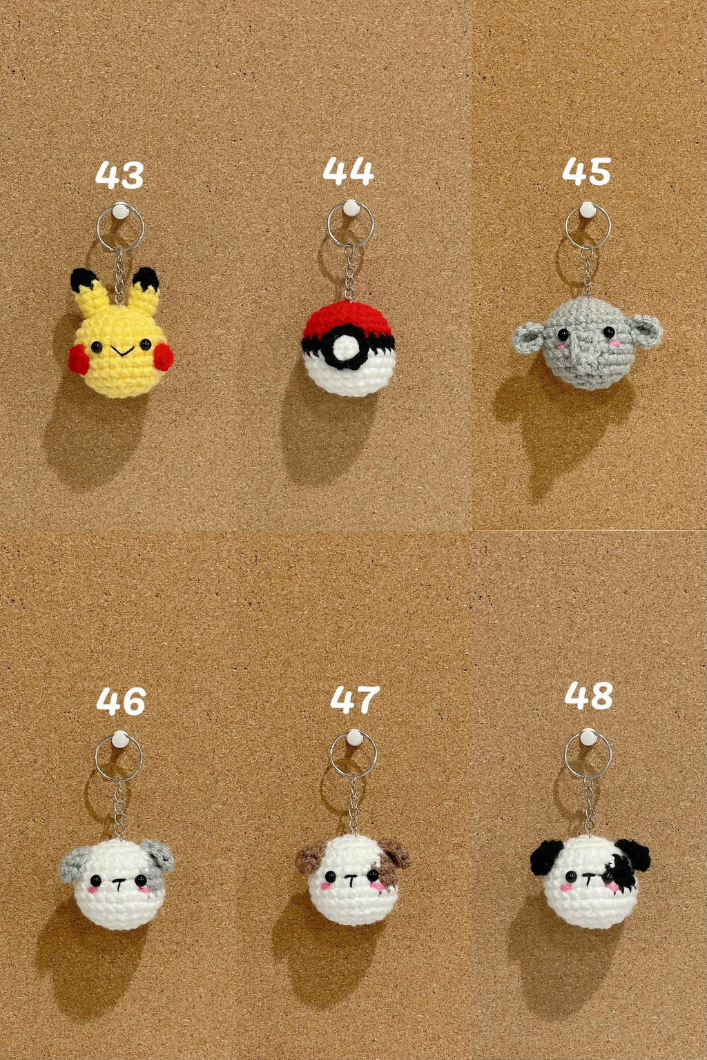 Handmade Crochet Animal Keychain Amigurumi Bag Charm