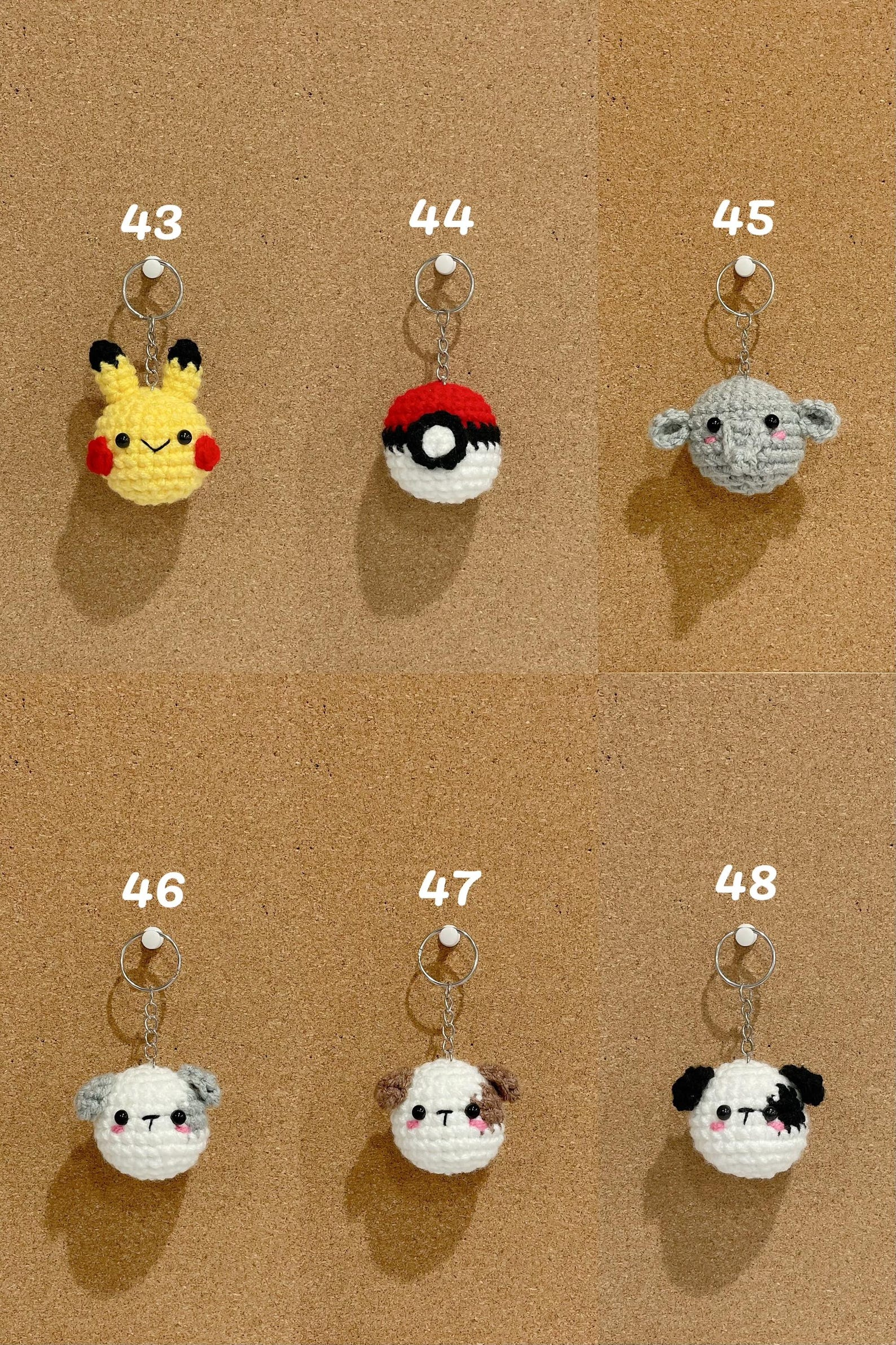 Handmade Crochet Animal Keychain Amigurumi Bag Charm