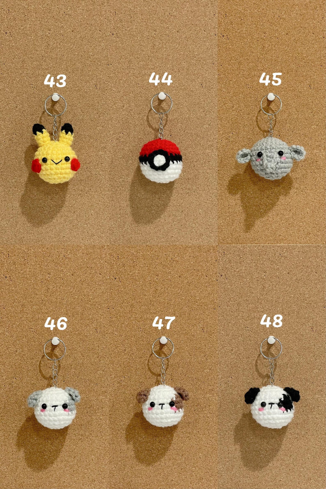 Handmade Crochet Animal Keychain Amigurumi Bag Charm