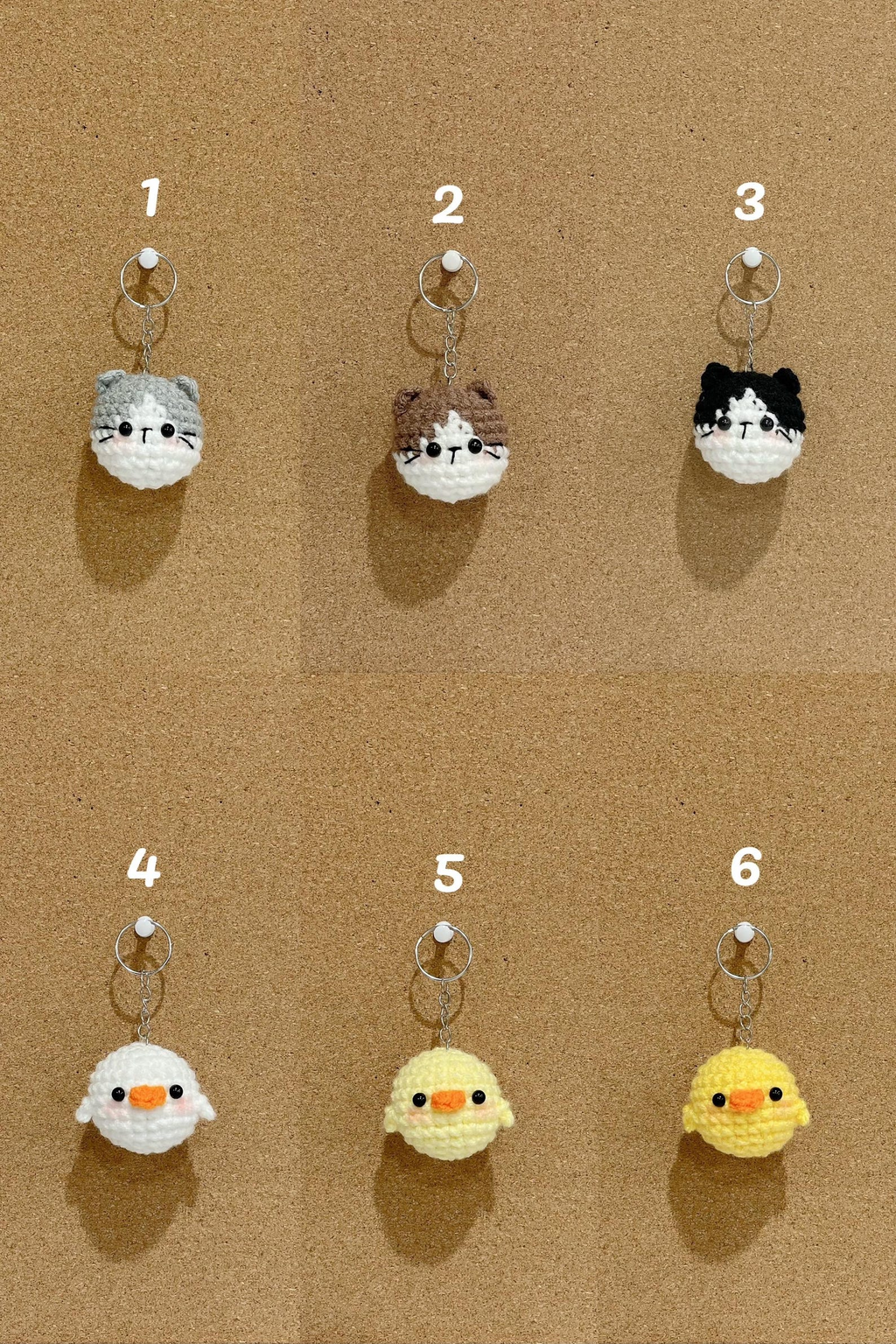 Handmade Crochet Animal Keychain Amigurumi Bag Charm