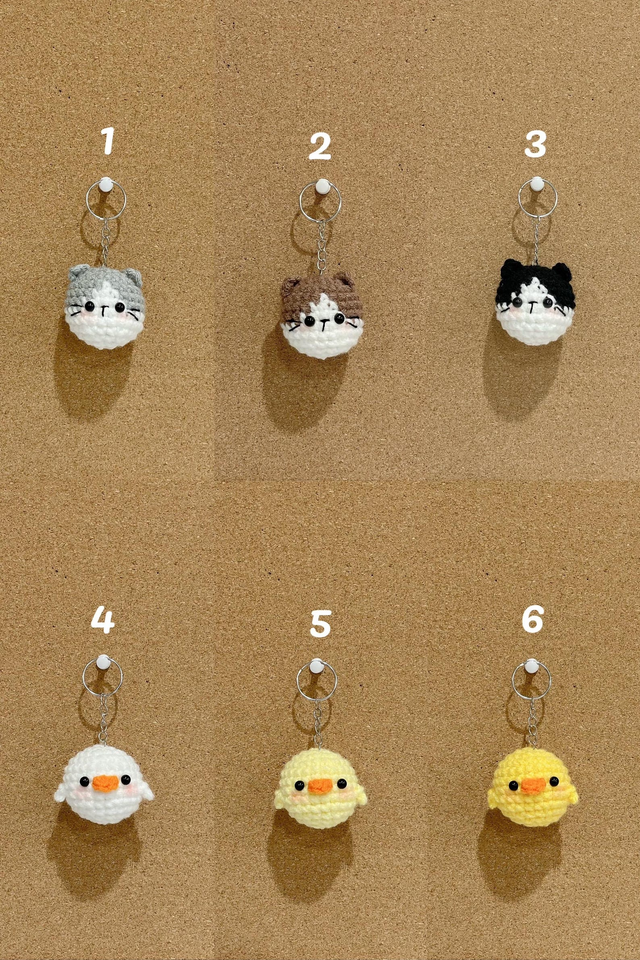 Handmade Crochet Animal Keychain Amigurumi Bag Charm