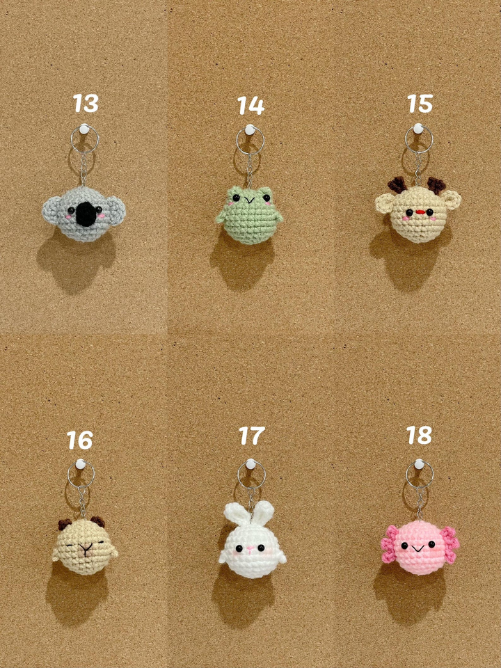 Handmade Crochet Animal Keychain Amigurumi Bag Charm