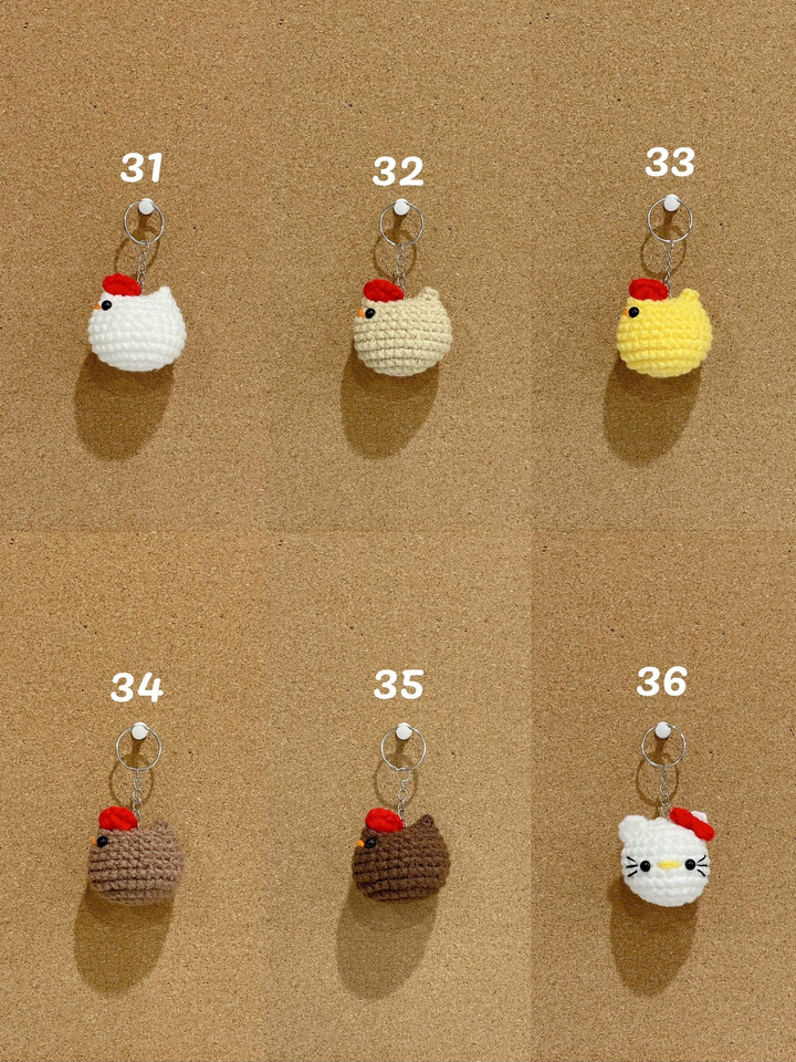 Handmade Crochet Animal Keychain Amigurumi Bag Charm