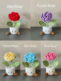 Handmade Crochet Tulip Flower Pot Gift for Her