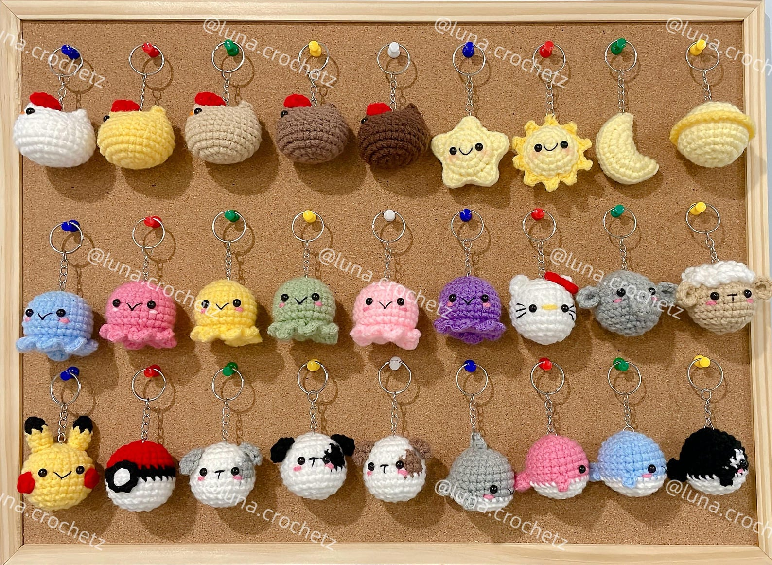 Handmade Crochet Animal Keychain Amigurumi Bag Charm