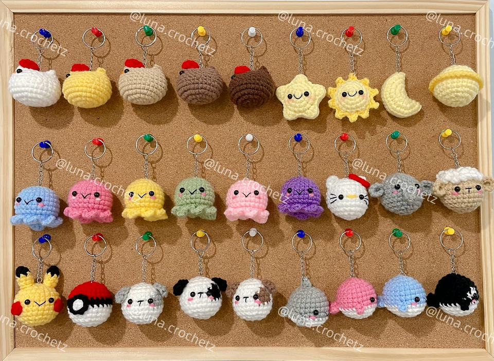 Handmade Crochet Animal Keychain Amigurumi Bag Charm
