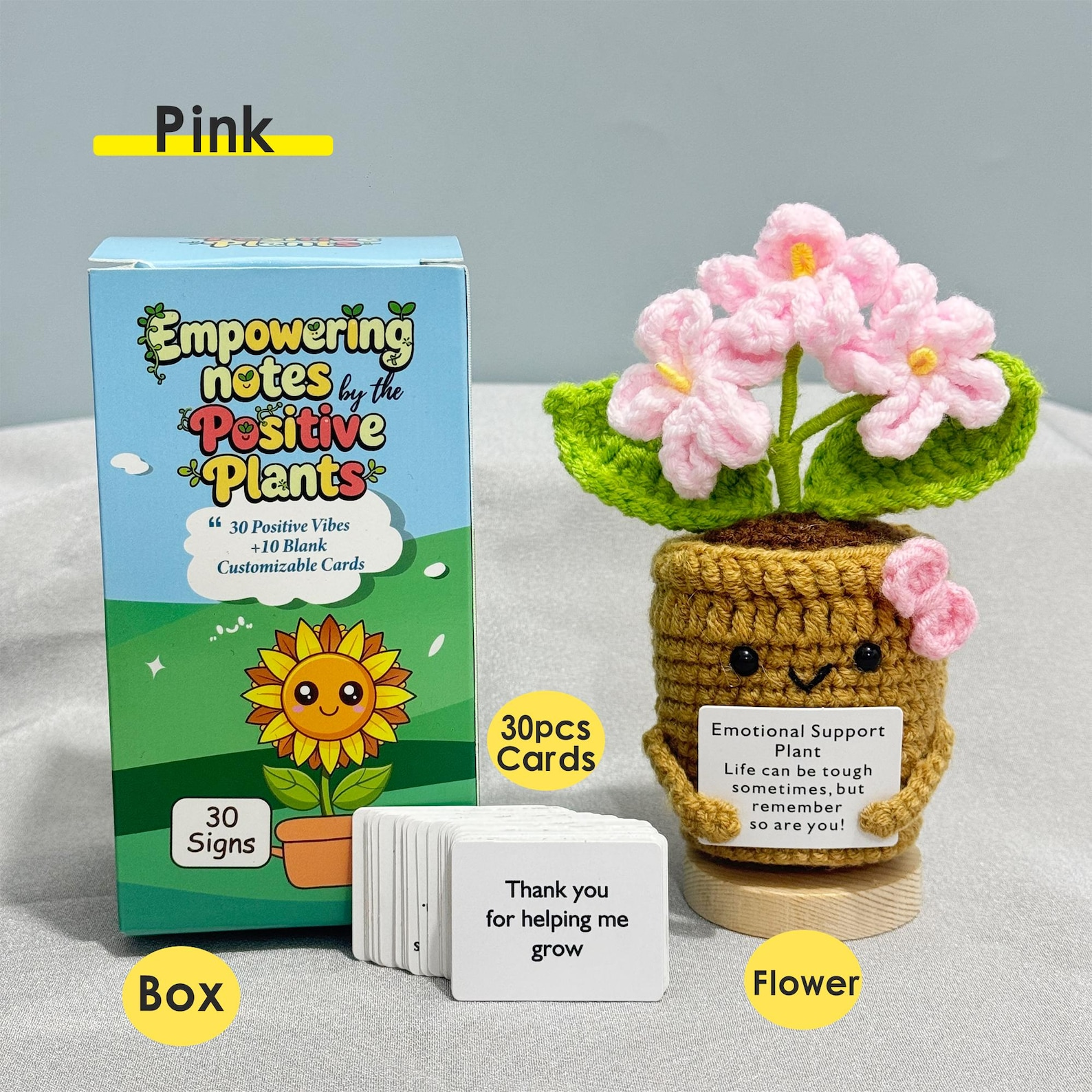 Cute Handmade Crochet Forget Me Not Flower Gift Set