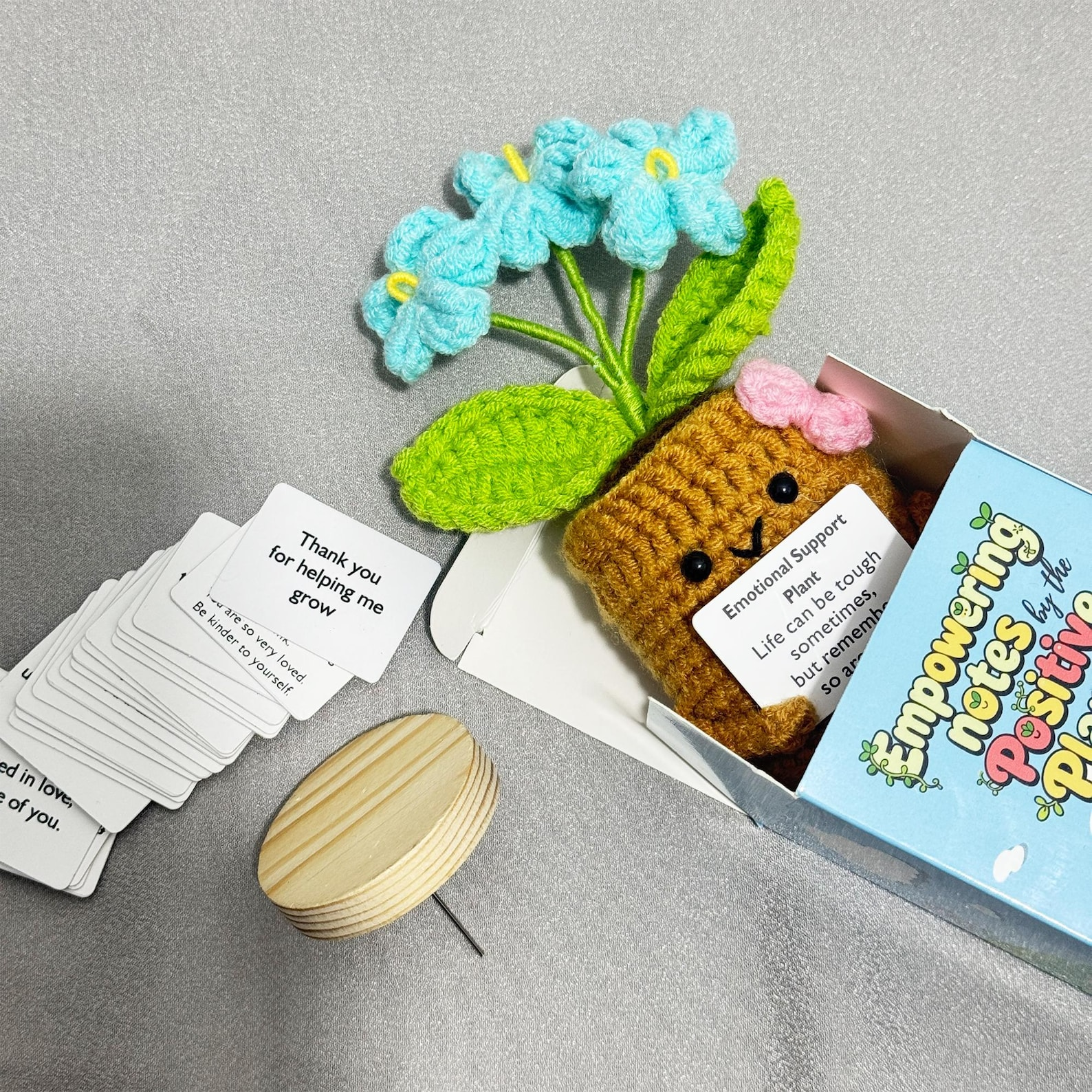 Cute Handmade Crochet Forget Me Not Flower Gift Set