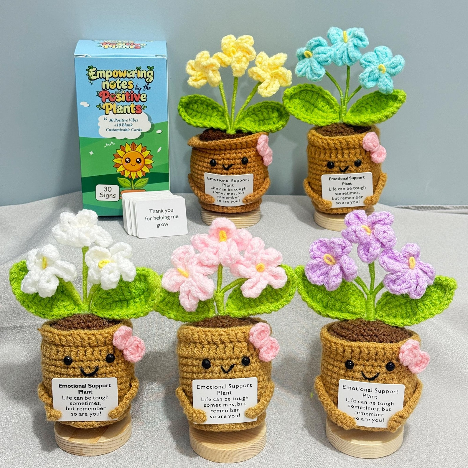 Cute Handmade Crochet Forget Me Not Flower Gift Set