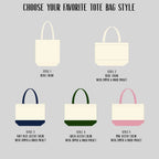 Birth Month Flower Canvas Tote Bag with Custom Name