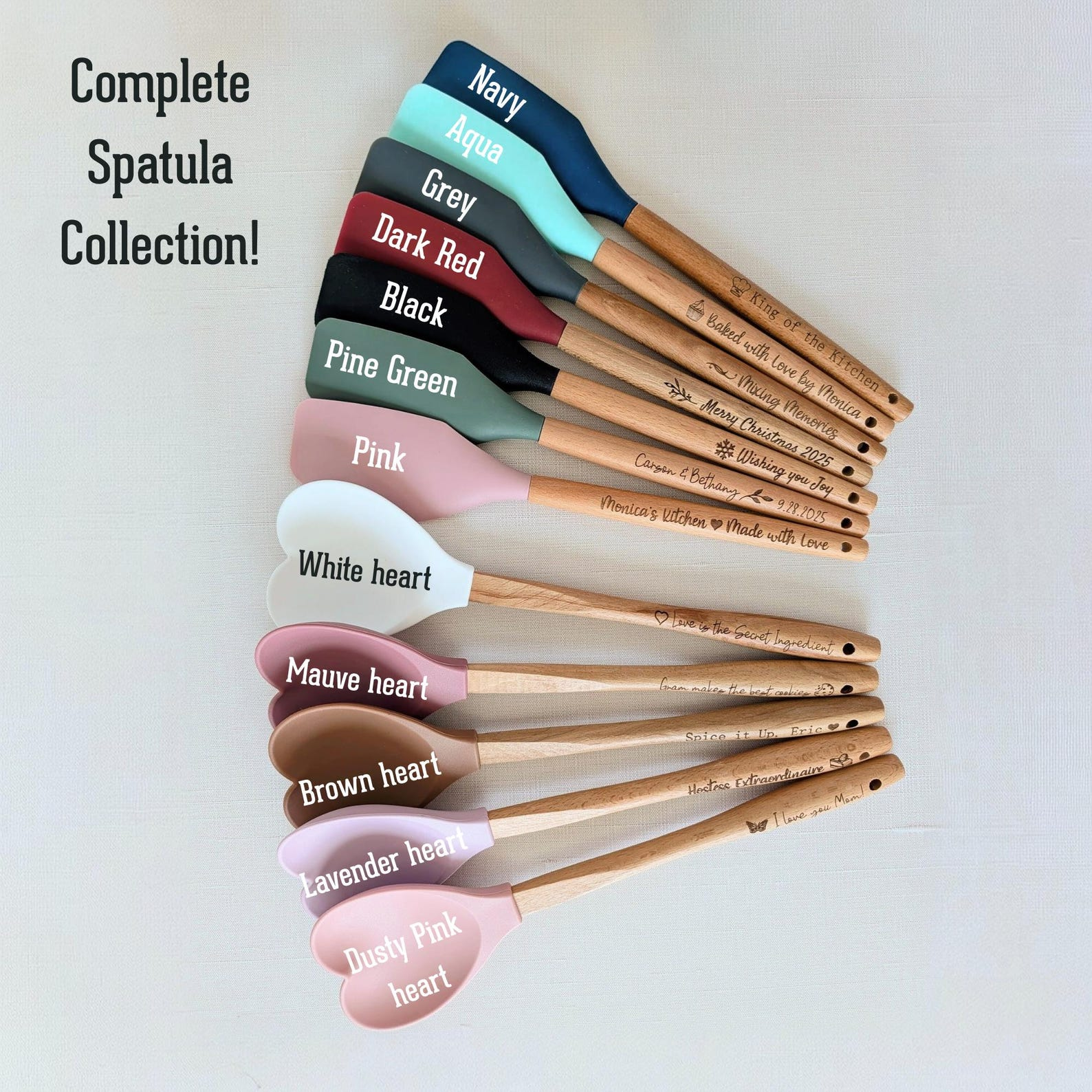 Personalized Wooden Spoon Spatula Wedding Favor Gift Set