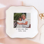 Custom Photo Trinket Tray Personalized Jewelry Dish for Mom