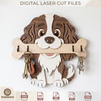 Dog Breed Key Holder Laser Cut Wooden Wall Organizer Bundle