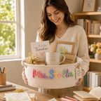Personalized Teacher Name Cotton Rope Storage Basket