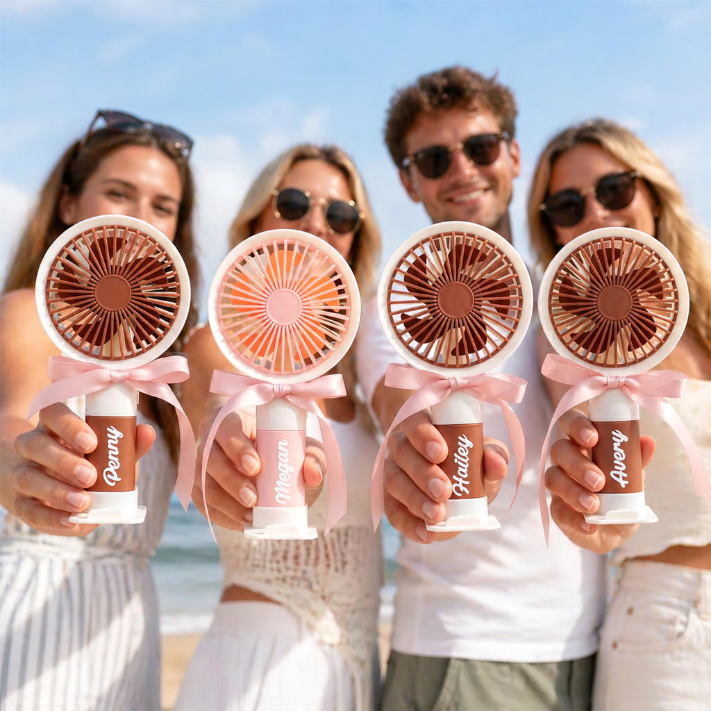 Personalized Handheld Fan with Custom Name Portable Cooling Gift